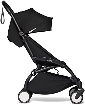 BABYZEN YOYO2 Stroller - Lightweight & Compact - Includes Black Frame, Black Seat Cushion + Matching Canopy - Suitable for Children Up to 48.5 Lbs