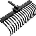YITAMOTOR 48" Tow Behind Landscape Rake, 2" Receiver Lown Dethatcher Rack with 17 Steel Tines for ATV/UTV & 3-Point Hitch Systems Tractor, for Leaves, Debris, Grass, Pine Needles