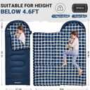 KingCamp 45F Kids Sleeping Bag, Lightweight Waterproof & Compact Flannel Sleeping Bags Cold Weather & Warm Youth Essentials Gear Accessories for Camping, Fits 10-12 Children up to 4'7"-5'5" Tall