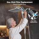 Dual Filtered Rainfall Handheld Shower Head Spray Combo, DAKINGS 7-Mode Shower Head with Handheld Spray Combination, Upgraded 11-Inch High Flow Rain Handheld Spray Combo With Fixed Showerhead, Chrome