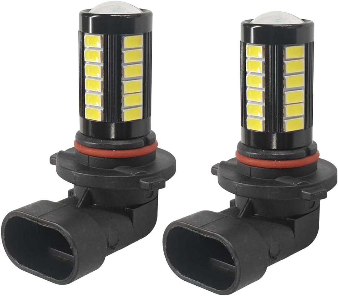 ZIMISI 2PCS 9006 Car LED Fog Light Bulbs, 12V 1500 Lumen Bright Anti-fog Lights, 5630 33-SMD Plug and Play Power LED Bulbs, Universal 6500K DRL Replacement for Car Truck SUV (9006)