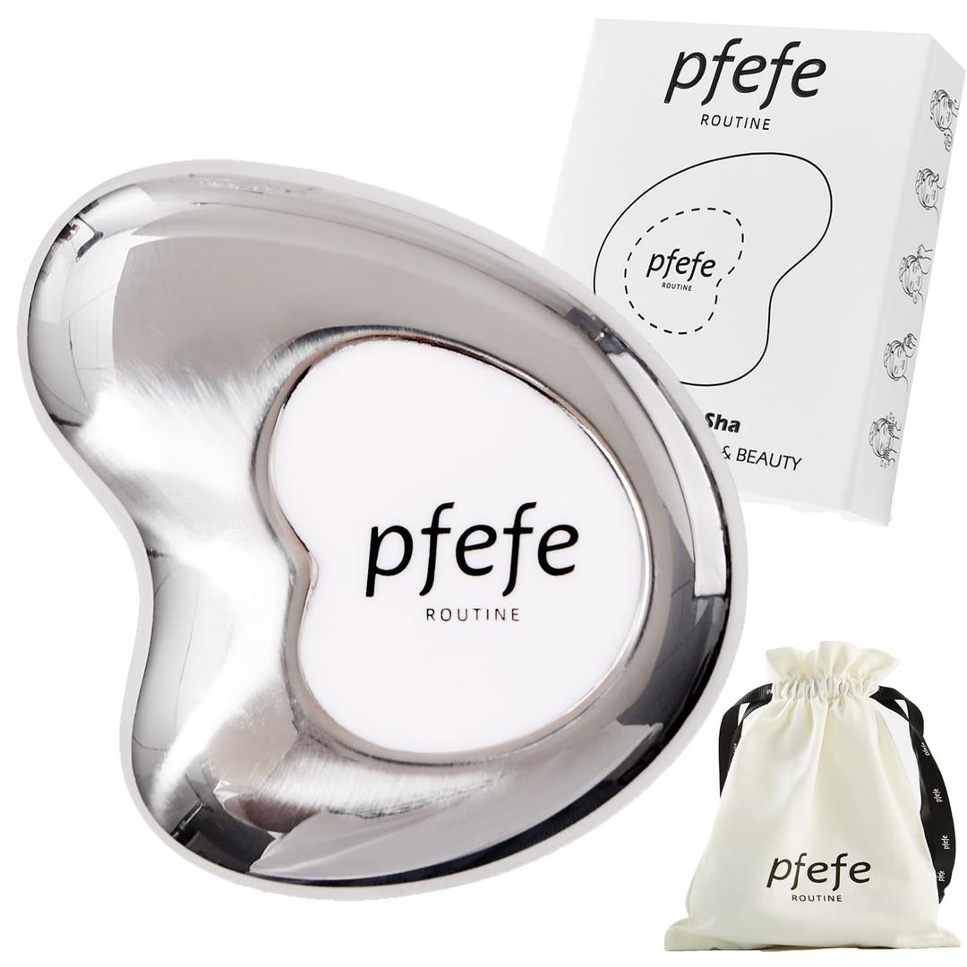 Stainless Steel Cryo Gua Sha - Gua Sha Facial Beauty Tools - Metal Skin Care Gua Sha for Body SPA Face Neck Eye (White)