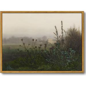 KISSFOX Vintage Wall Art Framed Retro Rustic Landscape Painting Canvas Prints Farmhouse Floral Country Scenery Picture Home Office Decor Bathroom Bedroom Living Room, 24"x36"