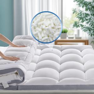 3 Inch Memory Foam Mattress Topper King with Breathable Air Mesh Sides,1700GSM Ergonomic Mattress Pad for Back Pain, Extra Thick Cooling Pillow Top Mattress Topper with 8"-21" Deep Pocket