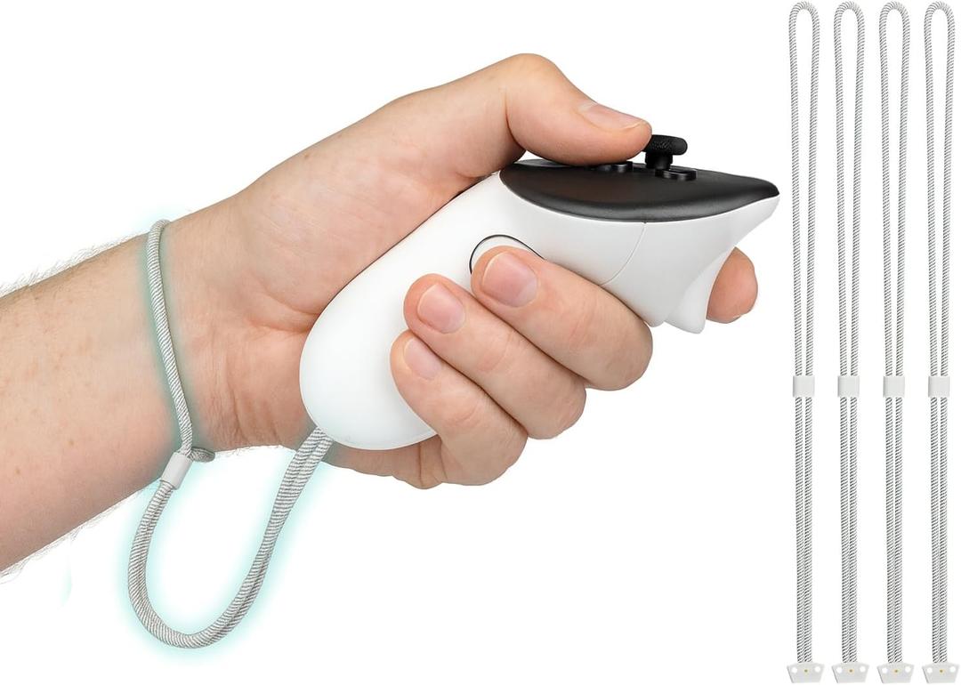 SOULWIT 2Pair Hand Straps for Meta Quest 3/Quest 3S Controllers, Upgraded Durable & Secure Replacement VR Wrist Straps, Easy DIY Installation - White