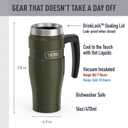 THERMOS Stainless King Travel Mug with Handle, 16oz, Army Green