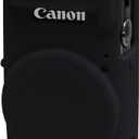 Easy Hood Case for Canon PowerShot IXY 650/ELPH 360 Camera, Soft Silicone Camera Cover with Removable Lens Cap, Slim Fit Anti-Scratch Carrying Protective Case Camera Body Skin Sleeve (Black)