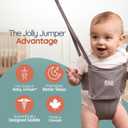 Jolly Jumper Iconic Doorway Baby Jumper - Black | Original Doorway Baby Jumper, Indoor Exercise Saddle Seat, Adjustable Height, for Infants up to 28lbs, No Stand Required