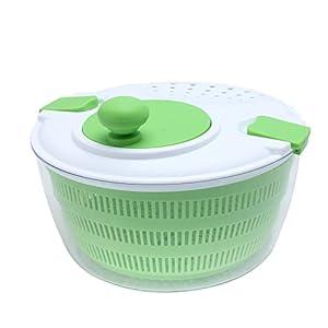 Cook with Color Salad Spinner - Lettuce and Produce Dryer with Bowl, Colander and Built in draining System for Fresh, Crisp, Clean Salad and Produce 