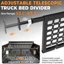 53"-67" Adjustable Truck Bed Cargo Divider for Jeep Gladiator,Toyota Tacoma