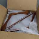 StorageWorks 6 Pack Wooden Hangers, Extra Wide Shoulder Wood Hangers with Locking Bar for Suit, Shirt, Coat, Pants, Walnut Color