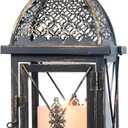 NEEDOMO 14.4" Outdoor Lantern, Large Vintage Lanters Decorative Indoor with Clear Glass, Metal Candle Lantern Decor for Home, Table, Patio, Front Porch, Rustic Farmhouse Wedding Shelf