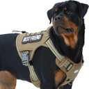 AUROTH Tactical Harness for Large Dogs No Pull Adjustable Pet Harness Reflective K9 Working Training Easy Control Military Service Pet Vest Army Yellow XL (XL(Neck:20-31",Chest:26-42"),75-135 lbs)