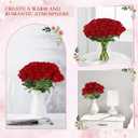 Hananona 50 Pcs Artificial Roses in Bulk, Fake Silk Red Roses Realistic Roses for Wedding Centerpieces Flower Arrangement Home Decor (50, Red)