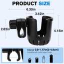 2PCS Marine Boat Cup Holder, Clamp-On Universal Boat Accessories for Drinks, No-Drill Install on Bimini Top Rail or Pole, Grab Bars (Fits Fishing Boat, Pontoon, PWC, Jet Ski, Sea-Doo)
