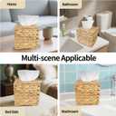Box Covers Square Compatible with Kleenex-Square Natural Rattan Wicker Tissues Cube Decorative Boxon Table and Barthroom