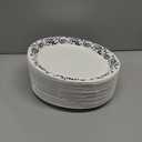 Grencian 100Pcs Mexican Talaver Oval Paper Plates 10" x 12" Large Heavy Duty De Barro Mexicanos Plates White Blue Floral Clay Dessert Platters for Mexican Party Birthday Wedding Party Decoration