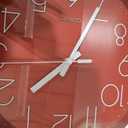 Red Wall Clock 12 Inch Silent Non-Ticking Battery Operated Quality Quartz Round Wall Clock Modern Decor Clock for Home Bedroom