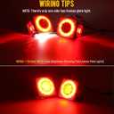 Partsam Led Submersible Trailer Tail Lights Kit, Waterproof 12V Square LED Trailer Lights Halo Glow with Wiring Harness Combination Brake Stop Turn Running License Lights for RV Marine Boat Trailer