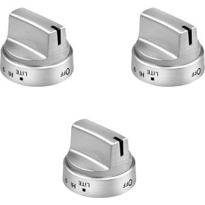 3PCSStainless Steel Stove Knob WB03X24818 Compatible for GE Stove Knobs Replacements/General Electric Stove
