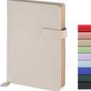 Soft Cover Leather Journal Notebook A5 Lined 208 Pages 5x8.25 Inches with Strap Closure Travel Work School Writing Journaling Notebooks for Women Men Gift Box Packaging Light Brown