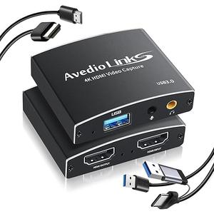 avedio links Capture Card USB3.0, Audio Video Capture Card, USB C/A 3.0 Video Capture Card 4K@60Hz HDMI Loop-Out, 1080P 60FPS Game Capture Card for Streaming Compatible with Nintend Switch/PS5/Camera