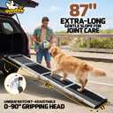 87” Dog Ramp for Car with Adjustable Head, Aluminum Alloy Foldable Large Dogs Pet Ramp for Truck 200 lbs, 17" Wide Dog Ramp for SUV