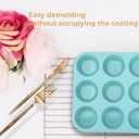 3 Pack 12 Cups Silicone Muffin Pan,Nonstick Regular Silicone Cupcake Pan, For Making Muffin Cakes, Tart and Bread