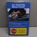 Steering Wheel Cover, Black, Real Genuine Leather, 15 inch, for Men and Women, Universal, Stretch On, Heat Resistant, Stays Cool, Non-Slip,