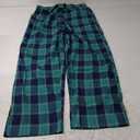 Alimens & Gentle Men' Heavyweight Flannel Plaid Pajama Pants 100% Cotton Sleep Lounge Pant (Large, Green Navy)