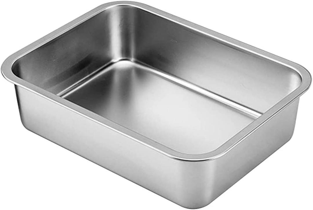 Stainless Steel Litter Box for Cat and Rabbit Odor Control Non Stick Smooth Surface Easy to Clean Never Bend Rust Proof
