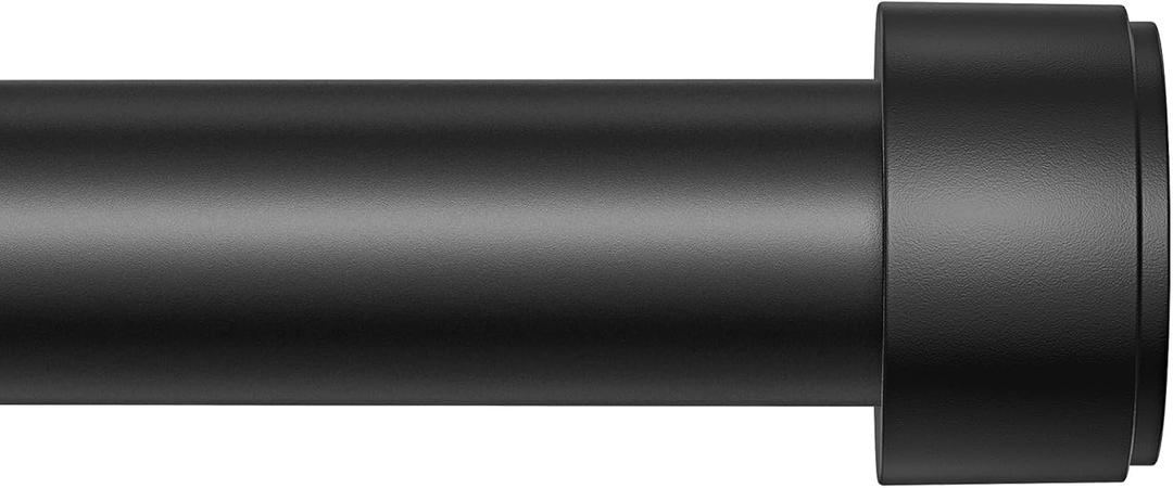 Curtain Rods for Windows 32-60 Inch, 1 Inch Adjustable Black Curtain Rod Set with Brackets, Easy Install