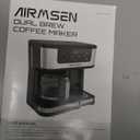 AIRMSEN 12-Cup Programmable Dual Coffee Maker Single Serve Machine for K-Cup Pods & Ground, 1000W Fast Brew, Delay Start, 2H Keep Warm, Touchscreen, 60oz Tank, Glass Carafe Home & Office