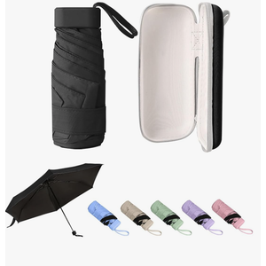 GUARAY Mini Umbrella with Case – Lightweight Folding Compact Travel Accessory, Small Sun Umbrella UV Protection for Girls, Kids & Adults, Fits in Purse Pocket Backpack