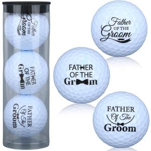 3 Pcs Father of the Groom Gift, Father of The Bride Gifts from Bride Wedding Golf Balls with Special Pattern Engraved, for Present Husband Dad Men Golfer Sports Enthusiast Wedding Party Favors