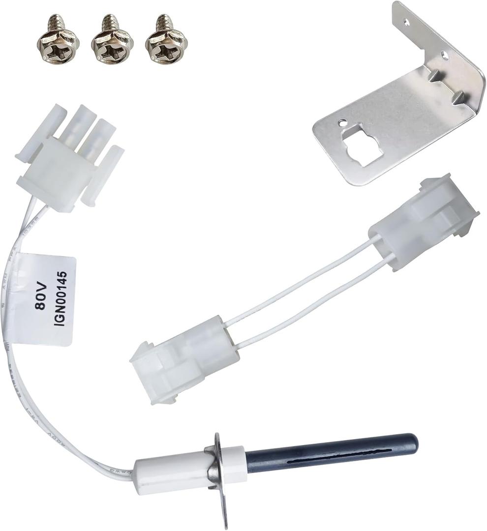 80 Volt IGN00145 Furnace Ignitors with male plug,Silicon Nitride Replacement Furnace Igniters Upgraded Compatible with Trane IGN145,Hot Surface Ignitors with Mounting Screws Kit
