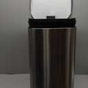 Amazon Basics Smudge Resistant Rectangular Trash Can with Soft-Close Lid, Foot Pedal, Removable Inner Bucket, 30 Liter/7.9 Gallon, Brushed Stainless Steel, Satin Nickel Finish, 13.8"L x 11.8"W x 25"H