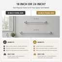 Industrial 24 Inch Towel Bar, Wall Mount Holder, Polished Chrome