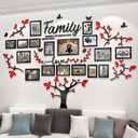Family Tree Wall Decor - Picture Frames Collage 4x6 5x7 8x10 11x14 3D DIY-Acrylic Photo Frame for Living Room Red 57 * 81in (Large)