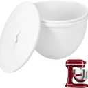 Silicone Bowl Liners for KitchenAid 7Qt Stand Mixers, Mixing Bowl Inserts with Lids, Replacement Mixer Accessories (White, 7QT)