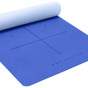 Heathyoga Yoga Mat Non Slip TPE Pilates Exercise Mats for Home Workout Gym Fitness Eco Friendly Thick Hot Yoga Mat with Strap Body Alignment,72"x 26" Thickness 1/4"