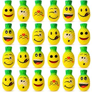 30 Pieces Pineapple Stress Ball Smile Fruit Stress Ball with Emotions Toy Pineapple Fidget Toys Party Favors for Adults Teens Finger Exercise Anxiety Relief Party Supplies, Small