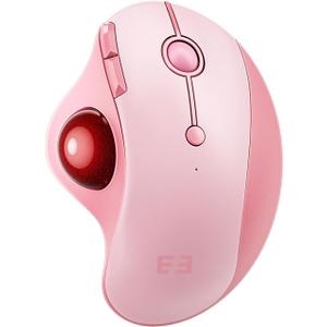 seenda Wireless Trackball Mouse, Ergonomic Bluetooth Rollerball Mouse Rechargeable, 3 Device Connection Optical Mice Adjustable DPI Thumb Control Mice Compatible for PC/Laptop/Windows/Mac - Pink