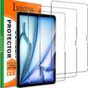IMBZBK 3 Pack Screen Protector for iPad Air 11 Inch 6th Generation (M2 2024 6th Gen) 9H Tempered Glass Accessories, Ultra HD, Anti-Scratch, Case Friendly, Face ID & Apple Pencil Compatible (JZ8200)