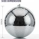 12 Inch Large Disco Ball, Rotating Mirror Ball with Real Glass Tiles, Sturdy Hanging Ring for Party Decorations, Weddings, Nightclub, Birthday, Home Ceiling Dcor, Silver Disco Ball for Events
