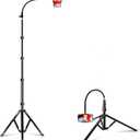 Elitehood 6.7 Feet Tall Phone Tripod, Heavy Duty Metal iPhone Tripod Stand with Remote, 17" Gooseneck Overhead Phone Mount for iPhone 15 14 13 Pro Max / 13 Pro / 13 12 11, Android Cell Phone Black