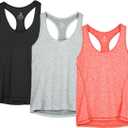 icyzone Women's Racerback Workout Athletic Running Tank Tops (Pack of 3) (XXXL)