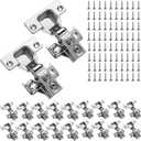 Cabinet Hinges 20 Pack (10 Pair), Evanda Stainless Steel Overlay Soft Close Hinges for Kitchen Cabinets, 1/2 inch Self Closing Door Hinges with Mounting Screws, Damper-3 Way Adjustability