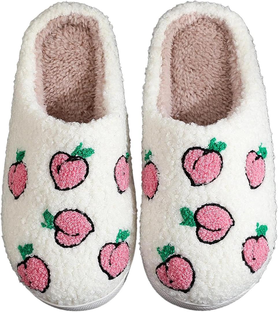 Halloween Christmas Slippers Checkered Scuff for Women and Men Holiday Indoor Bedroom Fluffy Warm Fleece Slippers Winter Soft Cozy Home Non-Slip Soft Plush Slip-on Wool Lined House Shoes