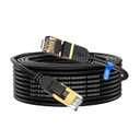 Cat 8 Long Ethernet Cable,40FT High Speed Heavy Duty 26AWG Cat8 LAN Network Cable 40Gbps, 2000Mhz with Gold Plated RJ45 Connector, Outdoor&Indoor Internet Cable Compatible for Router Gaming Modem Xbox